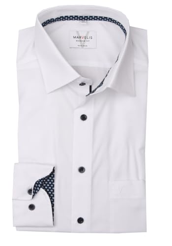 Marvelis Modern Fit Hemd Langarm New Kent Kragen weiß Größe 41 von Marvelis