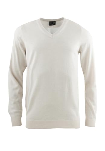 Marvelis Pullover Langarm V-Ausschnitt aus Merino Wolle Ecru Größe XL von Marvelis