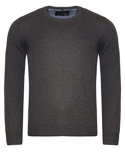 Marvelis Pullover mit Rundhals aus Reiner Baumwolle Uni, Größe:M, Farbe:anthrazit von Marvelis