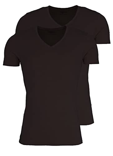 Marvelis T-Shirt Doppelpack - Body Fit - V-Ausschnitt - Schwarz, Größe:L von Marvelis