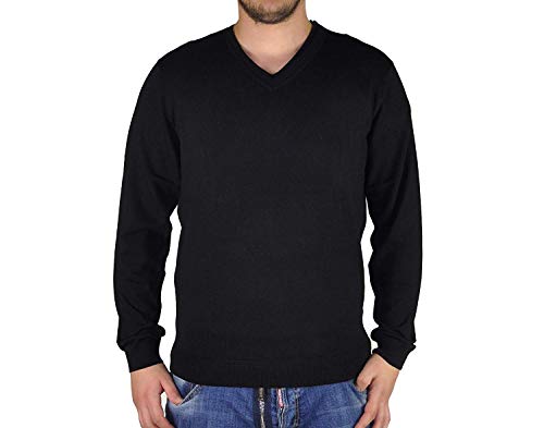 Marvelis Pullover Langarm V-Ausschnitt aus Merino Wolle Nachtblau Größe XXXL von Marvelis