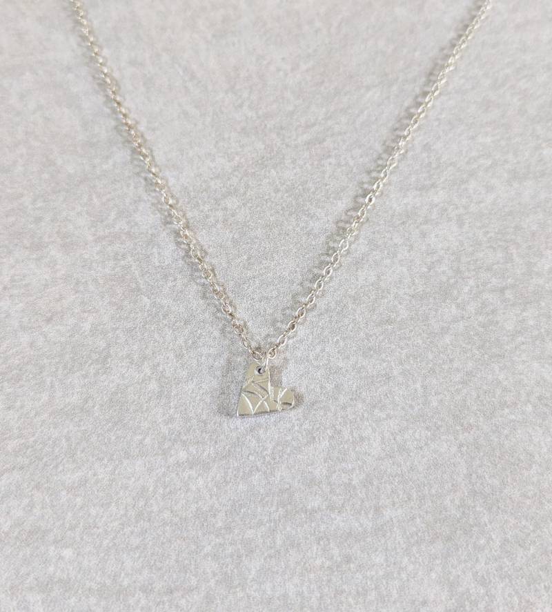 Strukturierte Fein Silber Herz Anhänger Halskette - Sterling Kette Strukturierte Fein Silber Herz Anhänger Halskette - Sterling Kette von MarvellousMarmalade