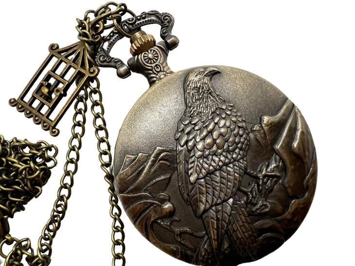 Auf Den Flügeln Der Zeit Exklusive Adler Motiv Taschenuhr von MarveyMedals