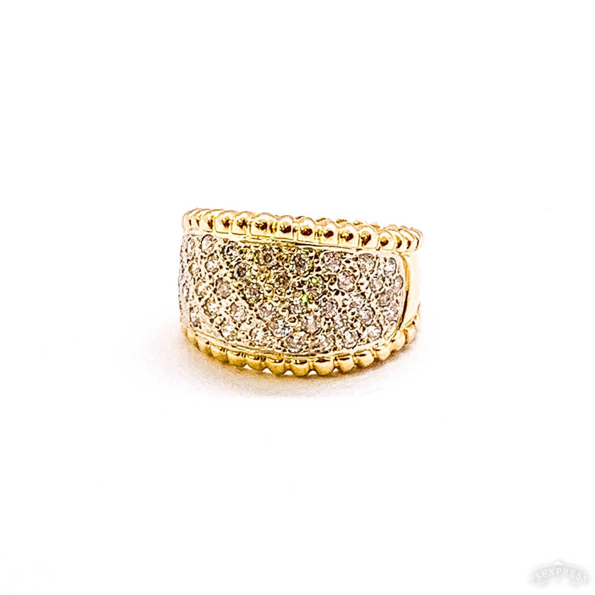 Vintage 14K Gelbgold Breites Diamantband von MarvinScottJewelers