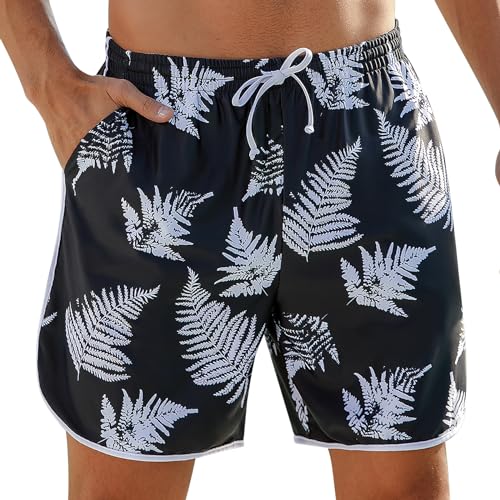 Marvmys Badehose Herren Schnelltrocknend Badeshorts Kurzen Strandhose Beachwear Schwimmshorts mit Meshfutter und Verstellbarem Tunnelzug Stil B XXL von Marvmys