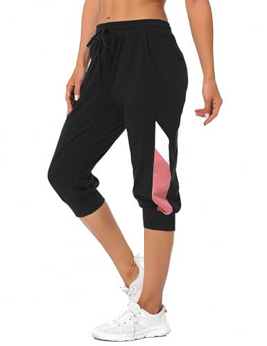 Marvmys Caprihose Damen Jogginghose 3/4 High Waist Sporthose Trainingsanzug Sporthose Frauen 100% Baumwolle Damen Freizeithosen von Marvmys