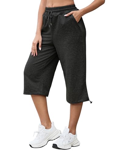 Marvmys Damen Sommer 3/4 Baumwolle Trainingsanzug Hose Jogginghose Trainingshose Mit Verstellbaren Bündchen Und Tasche Für Casual Fitness Trekking Running S-3XL von Marvmys