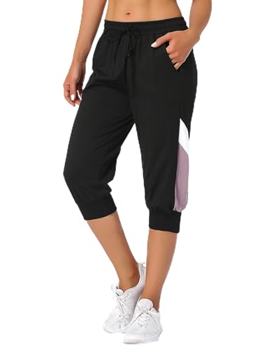 Marvmys Caprihose Damen Jogginghose 3/4 High Waist Sporthose Trainingsanzug Sporthose Frauen 100% Baumwolle Damen Freizeithosen von Marvmys