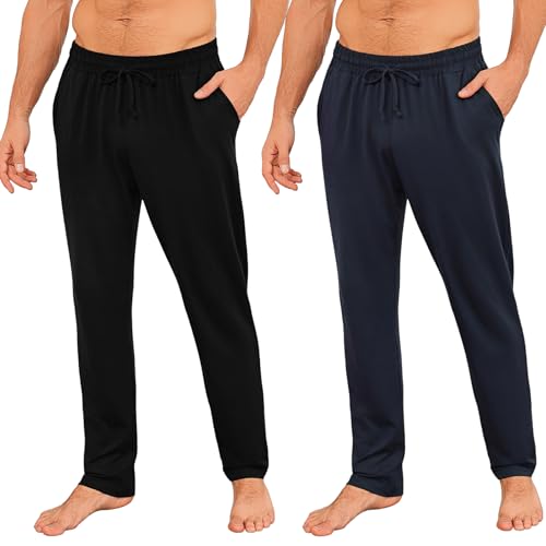 Marvmys Herren Pyjamahose Lang Schlafanzughosen für Herren Einfarbige Schlafhose mit Gürtel und Taschen S-4XL von Marvmys