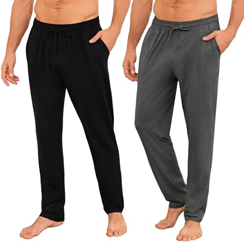 Marvmys Herren Pyjamahose Lang Schlafanzughosen für Herren Einfarbige Schlafhose mit Gürtel und Taschen S-4XL von Marvmys