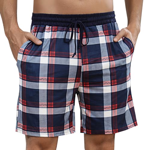 Marvmys Herren Schlafanzughose Kurze Kariert Pyjamahose Shorty Sommer Nachtwäsche Schlafshorts mit Taschen Stil C XXL Marvmys Herren Schlafanzughose Kurze Kariert Pyjamahose Shorty Sommer Nachtwäsche Schlafshorts mit Taschen Stil C XXL von Marvmys