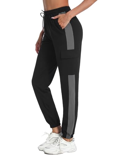 Marvmys Jogginghose Damen Baumwolle Kontrastierende Farben Sporthose Lang TrainingsanzugHose Frauen Trainingshose Stil B-A XL von Marvmys