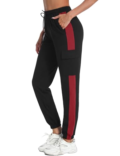 Marvmys Jogginghose Damen Baumwolle Kontrastierende Farben Sporthose Lang TrainingsanzugHose Frauen Trainingshose Stil B-C XL von Marvmys