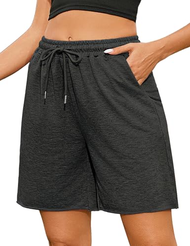 Marvmys Shorts Damen Sommer Bermuda Kurze Sporthose Sportshorts High Waist mit Taschen für Running Gym Fitness von Marvmys