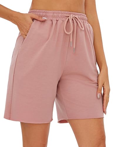 Marvmys Shorts Damen Sommer Bermuda Kurze Sporthose Sportshorts High Waist mit Taschen für Running Gym Fitness von Marvmys