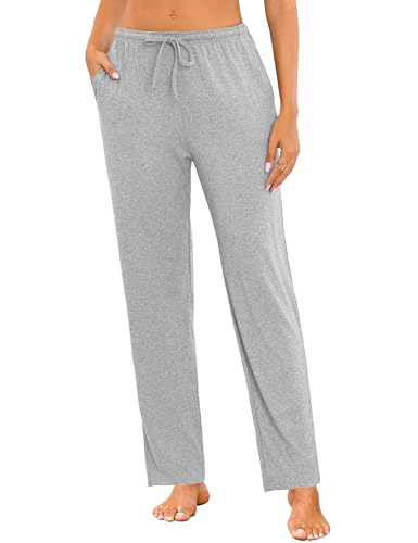 Marvmys Schlafanzughose Damen Pyjamahosen Lang Loungehose Freizeithose Yogahose Nachtwäsche Hosen Mit Taschen Pyjamahose Mit Geradem Beinil S-3XL von Marvmys