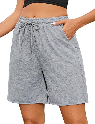 Marvmys Shorts Damen Sommer Bermuda Kurze Sporthose Sportshorts High Waist mit Taschen für Running Gym Fitness von Marvmys