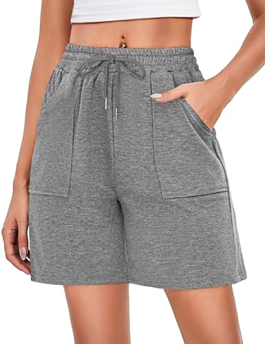 Marvmys Damen Sportshorts Sommer High Waist Bermuda Shorts mit Taschen Fitness Laufshorts S-3XL von Marvmys