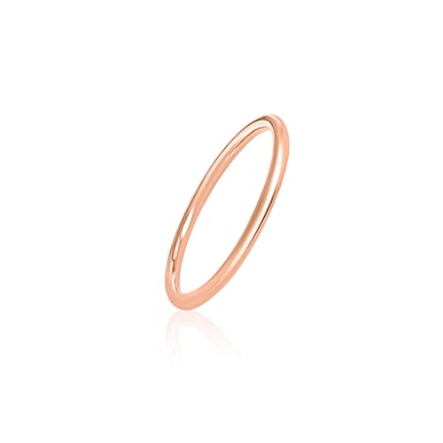 Mary & Jules Ring Rosegold Damen 925 Sterling Silber, Vorsteckring rosegold vergoldet, schlichter, feiner Damenring, Verlobungsring, Eheringe Gold, aus recyceltem Silber, Größe 50 von Mary & Jules