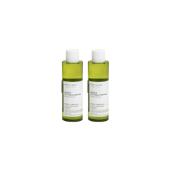 Mary&May Vegan CICA Teatree AHA PHA Blemish Toner - 200ml (2ea) Set von Mary&May