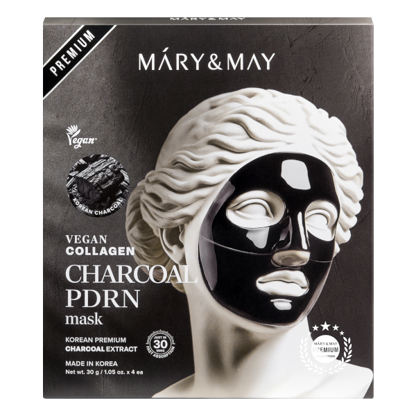 Mary&May - Vegan Collagen Charcoal PDRN Mask - 30g*4ea von Mary&May
