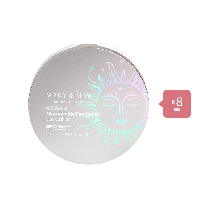 Mary&May - Vegan Niacinamide Panthenol Sun Cushion SPF50+ PA++++ - 25g (8ea) Set von Mary&May
