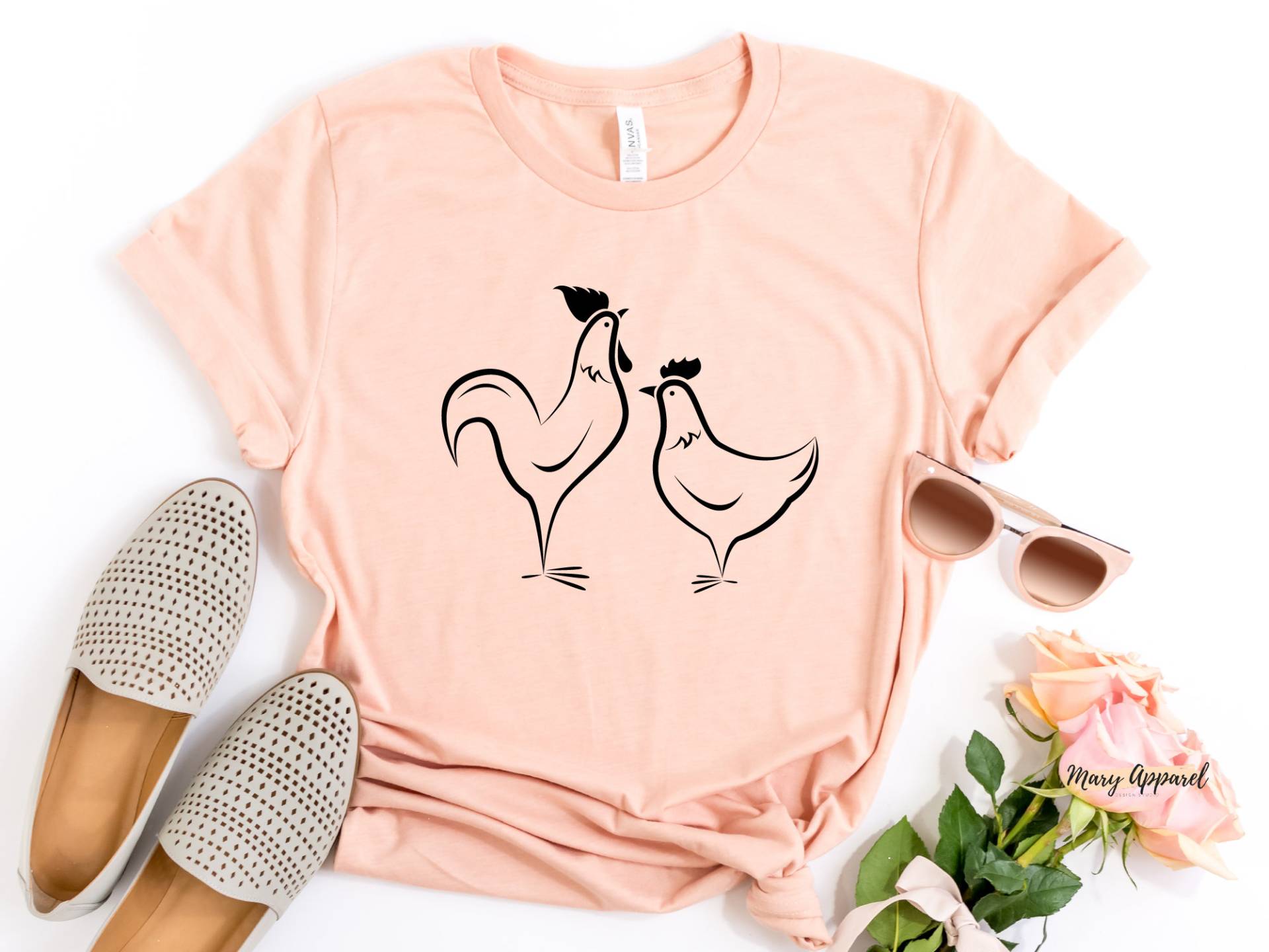 Huhn Shirt, Bauernhof Liebhaber Tier Mädchen Shirt von MaryApparelDesign
