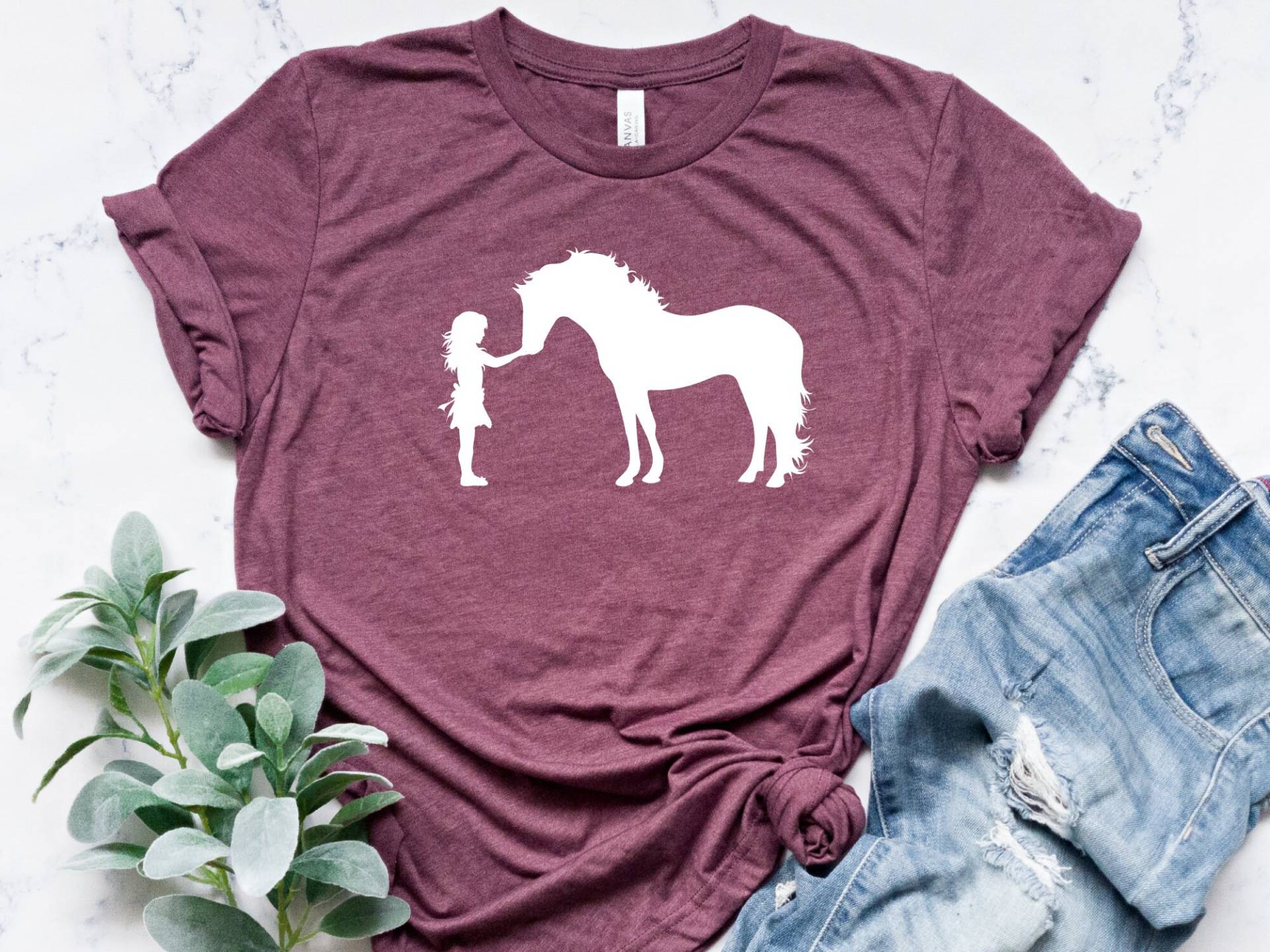 Pferd Und Mädchen Shirt, Pferdeliebhaber Reiter Pferdebesitzer Tierliebhaber Geschenk, Reiten Shirt von MaryApparelDesign