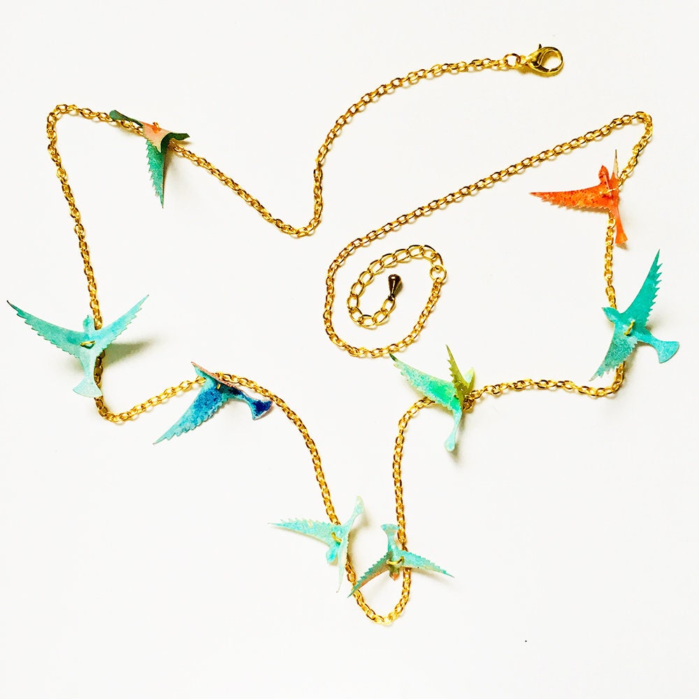Der Frühling Ist Kommenden Halskette - Vögel Schmuck Juwelen Mit Flügel Kolibris Geschenk Für Sie Der Frühling Ist Kommenden Halskette - Vögel Schmuck Juwelen Mit Flügel Kolibris Geschenk Für Sie von MaryLionJewelry
