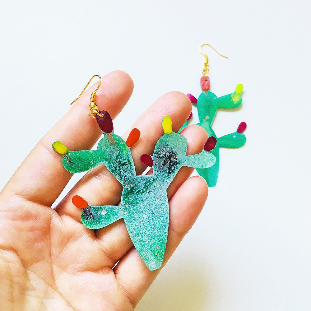 Kaktus Ohrringe - Mexiko Liebhaber Accessoires Xxl Trendy Schmuck Moderne Geschenke Für Sie Kaktus Ohrringe - Mexiko Liebhaber Accessoires Xxl Trendy Schmuck Moderne Geschenke Für Sie von MaryLionJewelry