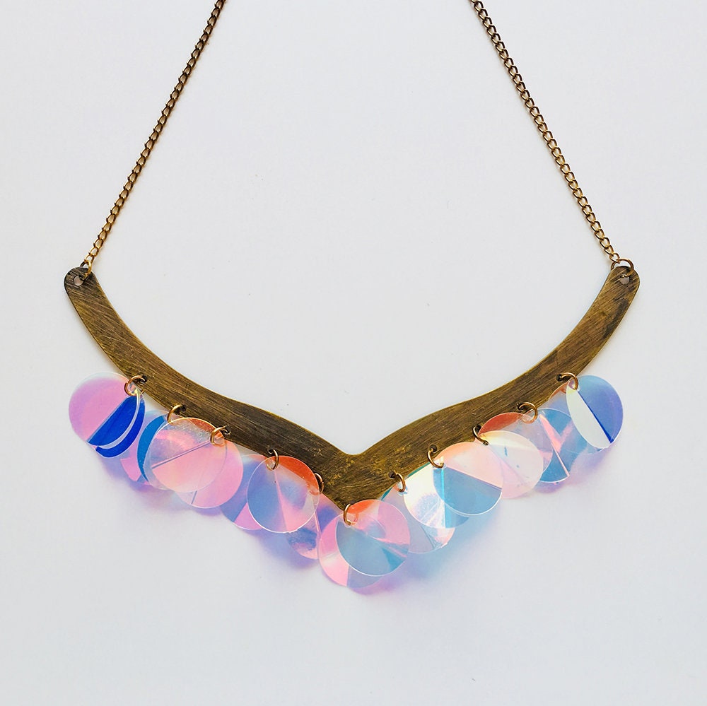 Reflexion Des Sonnenlichts Auf Wasser Halskette - Wow Hologramm-Pailletten-Schmuck Hologramm Festival Juwel Geschenk Für Sie Zubehör Reflexion Des Sonnenlichts Auf Wasser Halskette - Wow Hologramm-Pailletten-Schmuck Hologramm Festival Juwel Geschenk Für Sie Zubehör von MaryLionJewelry