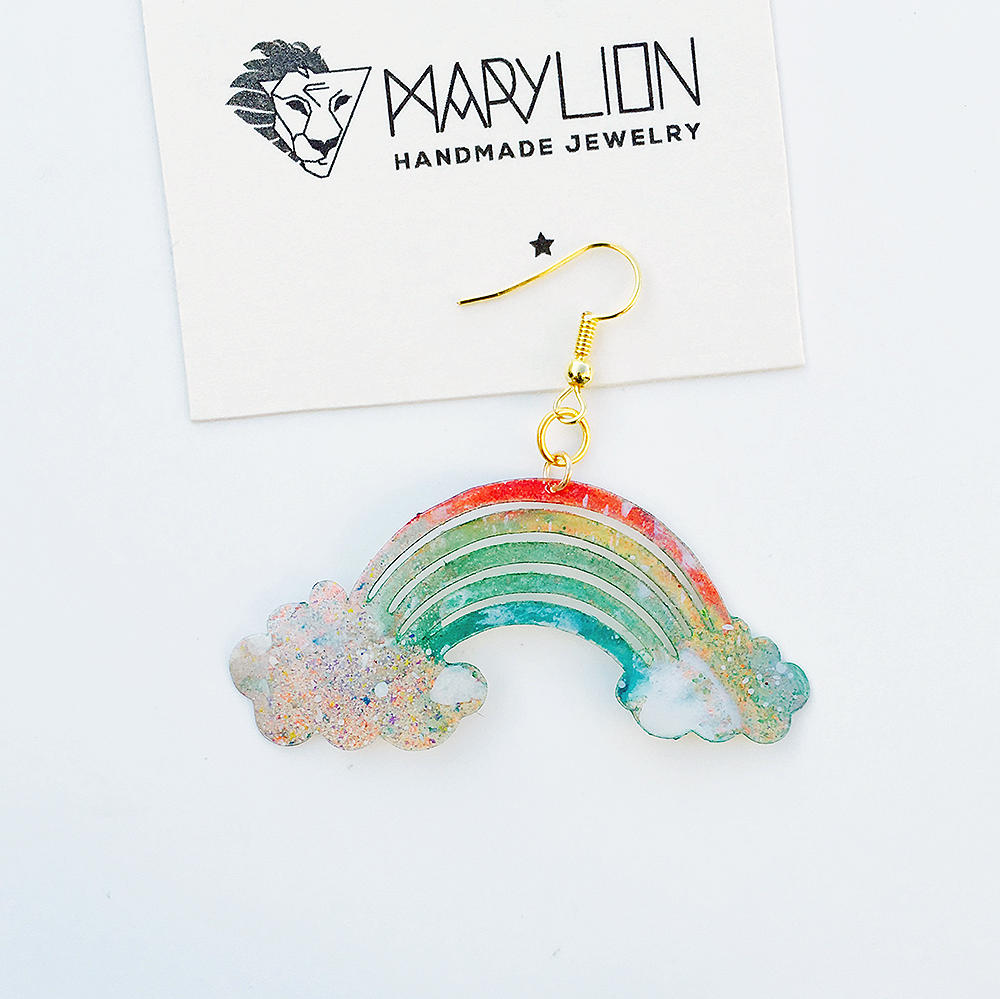 Regenbogen Ohrringe - Und Wolken Tropfen Schmuck Rockabilly Neuheit Ohrring Regenbogen Ohrringe - Und Wolken Tropfen Schmuck Rockabilly Neuheit Ohrring von MaryLionJewelry