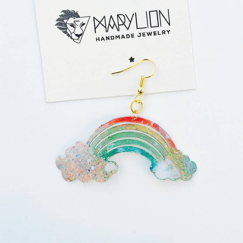 Regenbogen Ohrringe - Und Wolken Tropfen Schmuck Rockabilly Neuheit Ohrring Regenbogen Ohrringe - Und Wolken Tropfen Schmuck Rockabilly Neuheit Ohrring von MaryLionJewelry