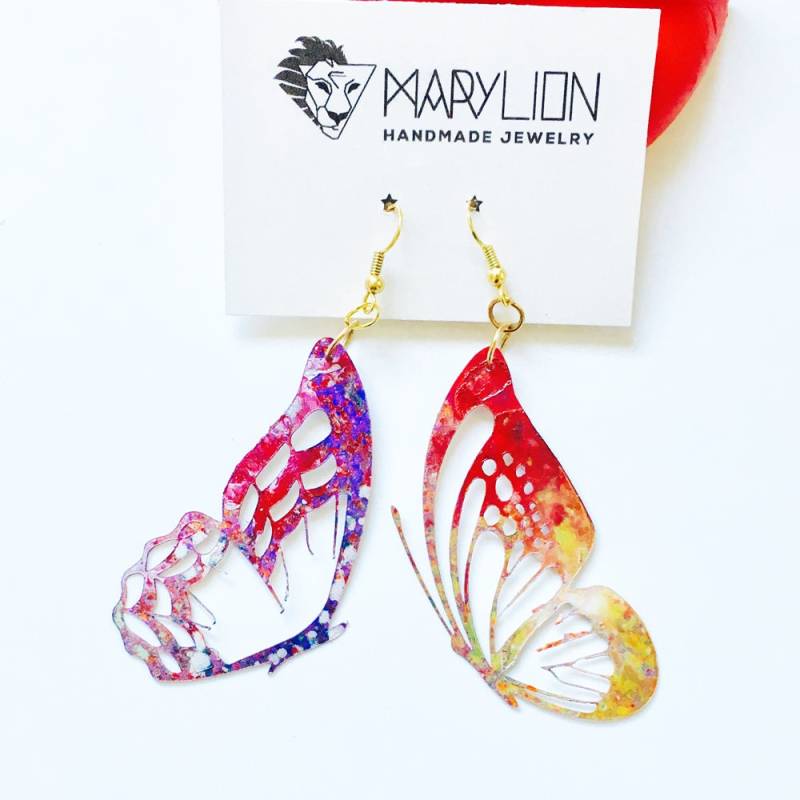 Schmetterlinge Ohrringe - Schmetterling Schmuck & Bijoux Design Handgemachte Bemalte in Plastikbeständig Schmetterlinge Ohrringe - Schmetterling Schmuck & Bijoux Design Handgemachte Bemalte in Plastikbeständig von MaryLionJewelry