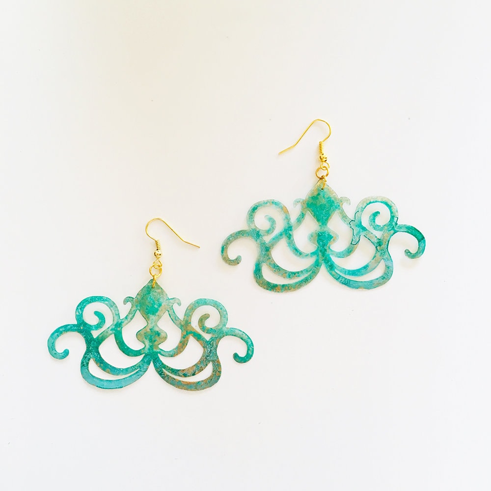 Tintenfisch Ohrringe - Tier Calamar Schmuck Meer Trend Mode Ohrring Geschenk Für Sie Tintenfisch Ohrringe - Tier Calamar Schmuck Meer Trend Mode Ohrring Geschenk Für Sie von MaryLionJewelry