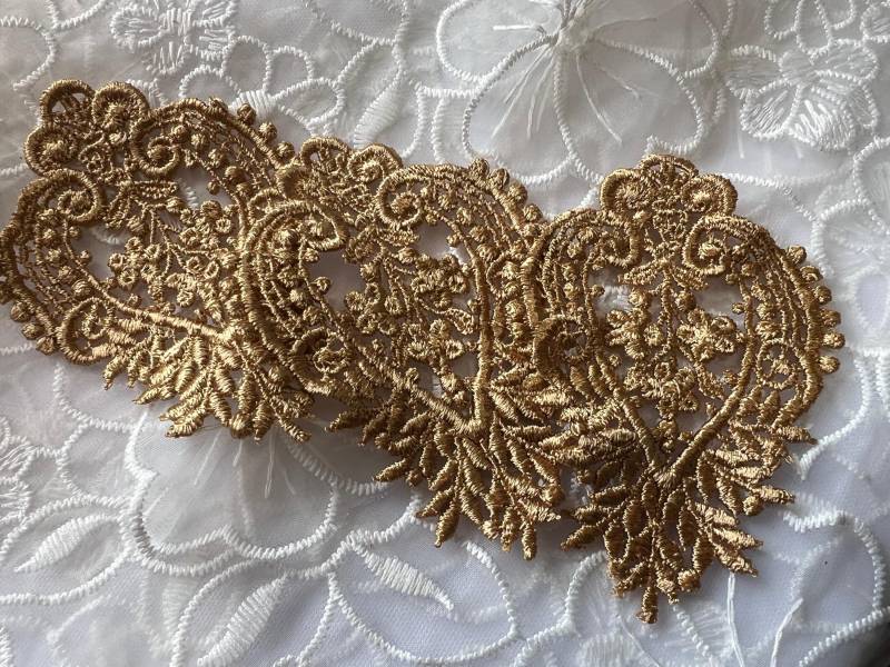 3 Goldene Viskose-Spitzen Applikationen Kostümdesign, Handwerk Ca 730 3 Goldene Viskose-Spitzen Applikationen Kostümdesign, Handwerk Ca 730 von MaryNotMartha