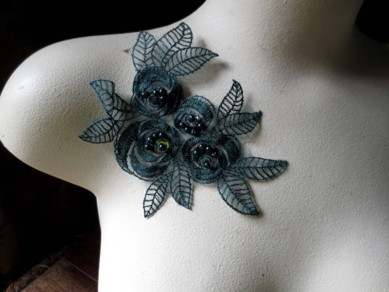 Jägergrün Perlenspitze Blumen Applikation Organza Kostüm Verzierung Ca 615 Jägergrün Perlenspitze Blumen Applikation Organza Kostüm Verzierung Ca 615 von MaryNotMartha