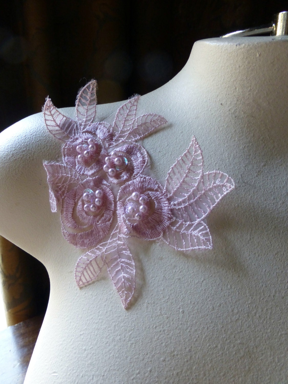 Rosa Perlen Spitze Blume Applikation in Organza Für Lyrical Dance, Gewandung, Kostüme Ca 615 Rosa Perlen Spitze Blume Applikation in Organza Für Lyrical Dance, Gewandung, Kostüme Ca 615 von MaryNotMartha