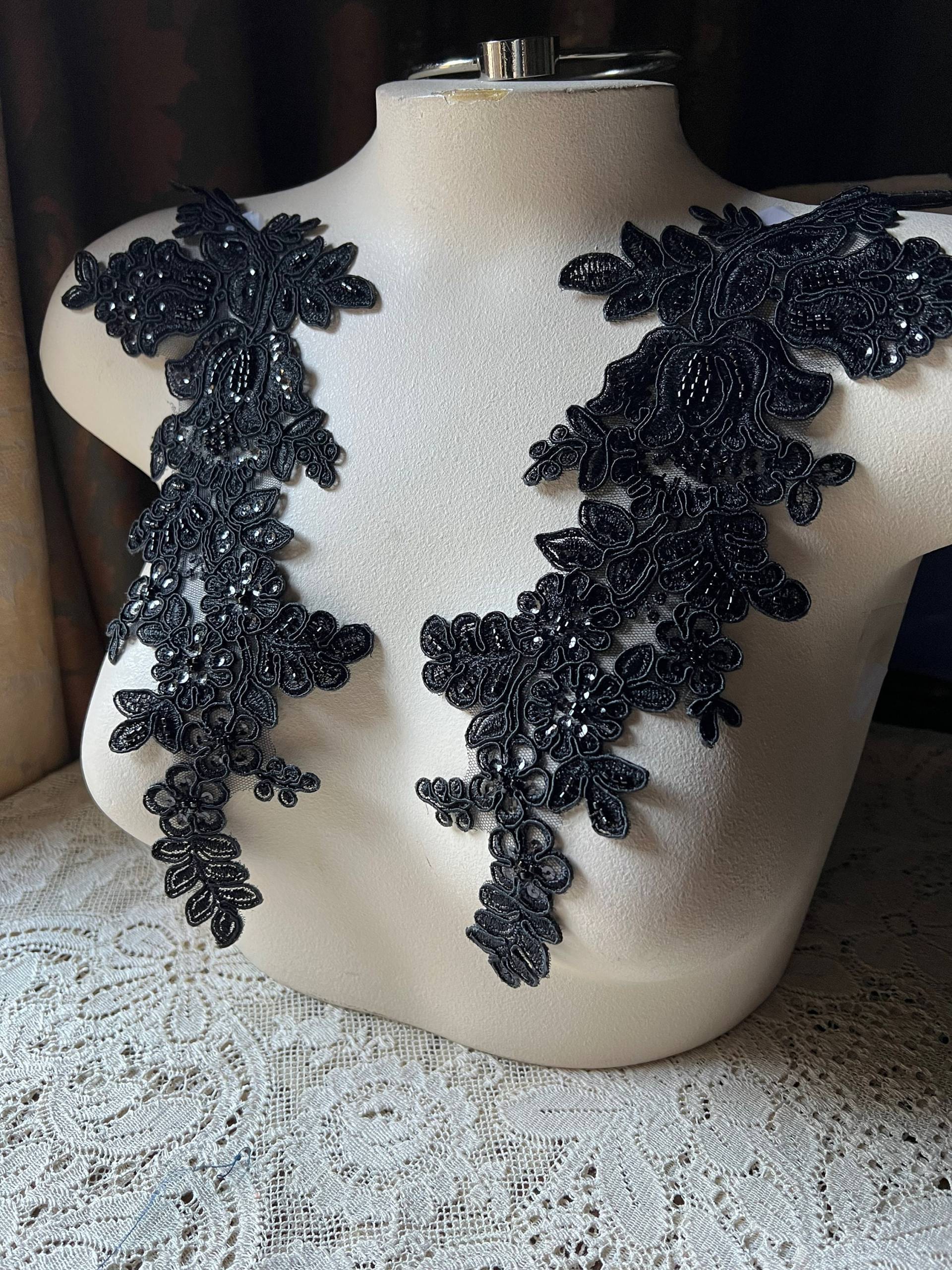 Schwarze Applikation Perlen Spitze Paar Für Lyrical Dance, Braut, Stirnbänder, Schärpen, Kostüm-Design Pr 96 Bl Neues Lot Schwarze Applikation Perlen Spitze Paar Für Lyrical Dance, Braut, Stirnbänder, Schärpen, Kostüm-Design Pr 96 Bl Neues Lot von MaryNotMartha