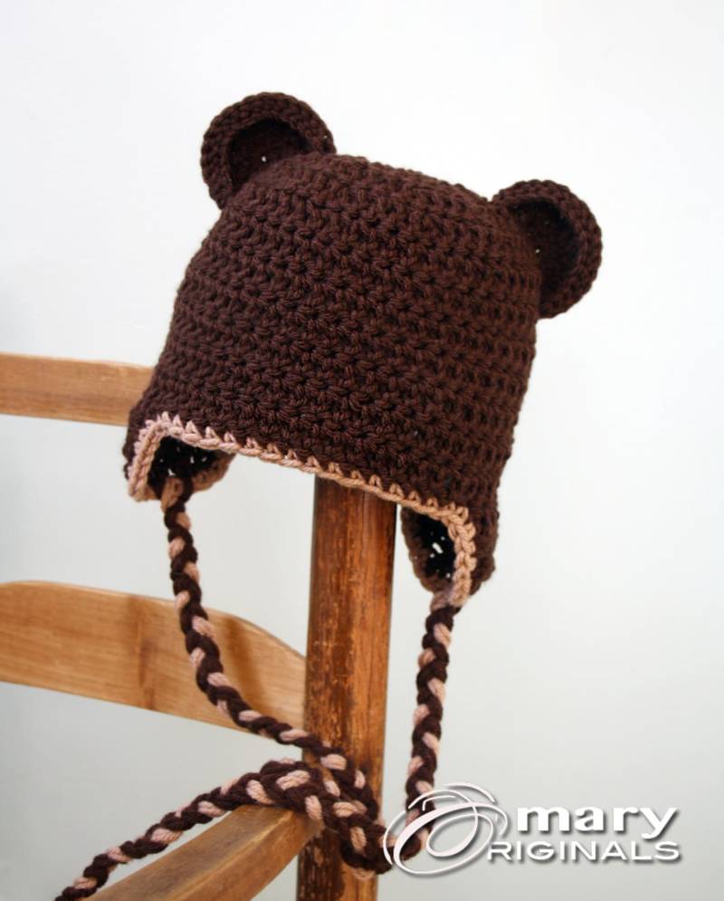 Braunbär Ohren Klappen Hut, Bär Tier Häkelmütze, Halloween Kostüm, Wintermütze, Fotografie Requisite, Kinderbekleidung von MaryOriginals