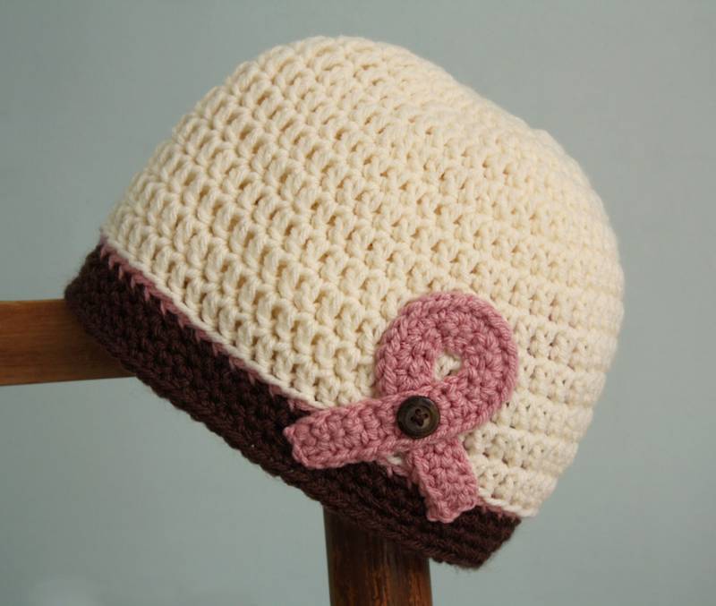 Brustkrebs Bewusstsein Mütze, Chemo Gehäkelte Rosa Bewusstseinsschleife, Damenbekleidung, Accessoires, Cancer Awareness Ribbon Hut von MaryOriginals
