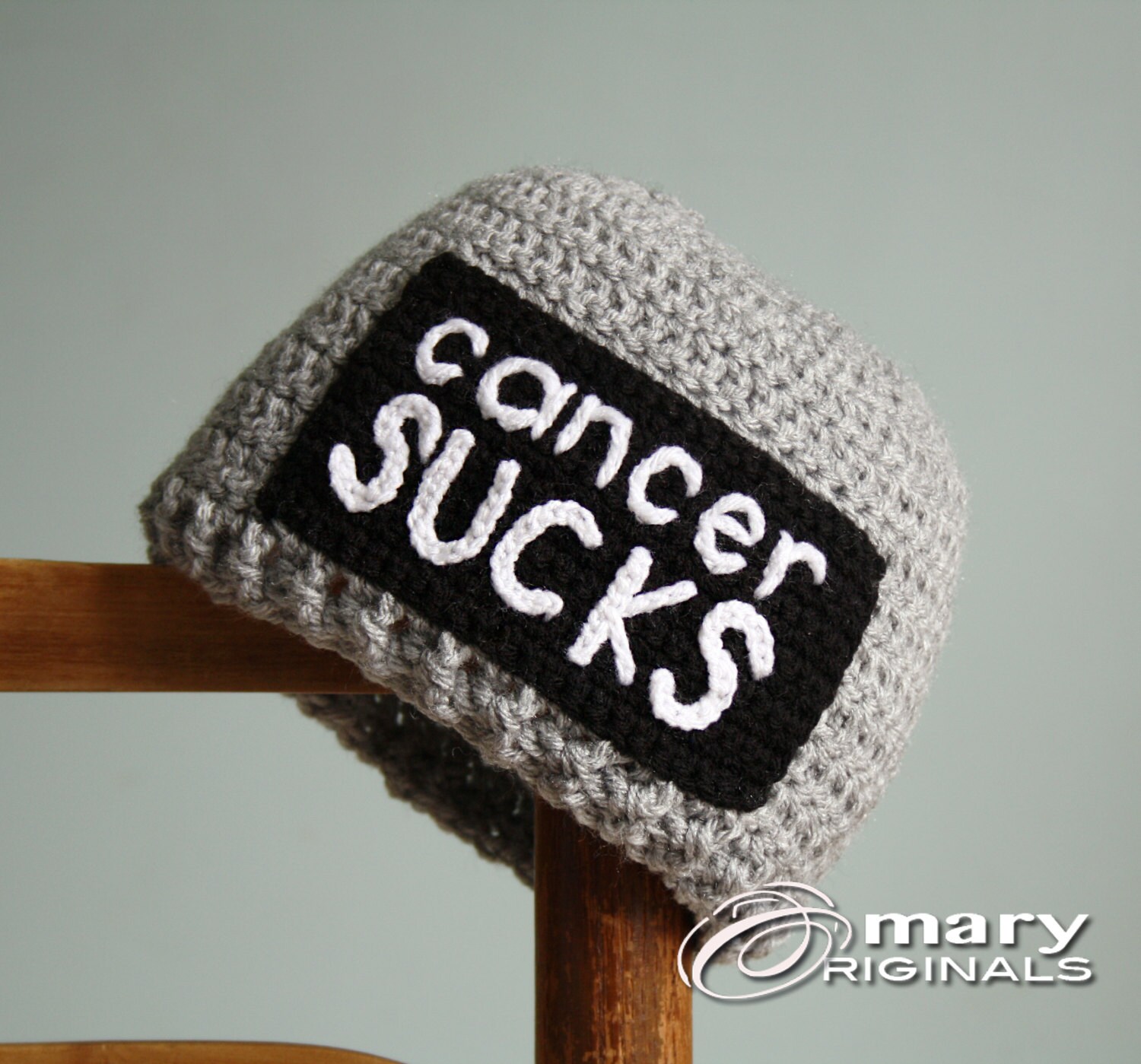 Cancer Sucks Hat, Krebsbewusstsein, Häkelmütze, Chemomütze, Krebsmütze, Herrenbekleidung, Damenbekleidung, Accessoires, Brustkrebs von MaryOriginals