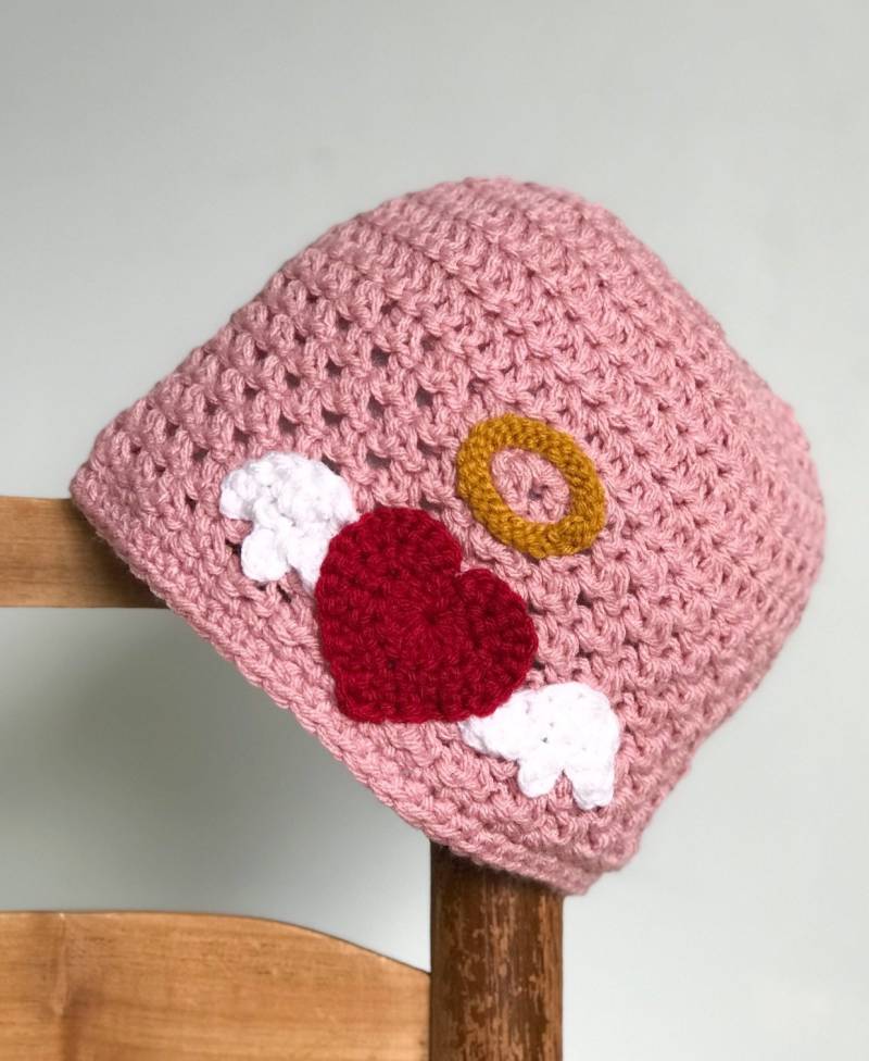 Engel Herz Mütze, Hut, Häkelmütze, Chemo Rosa, Mädchenkleidung, Damenkleidung, Accessoires, Geschenk von MaryOriginals
