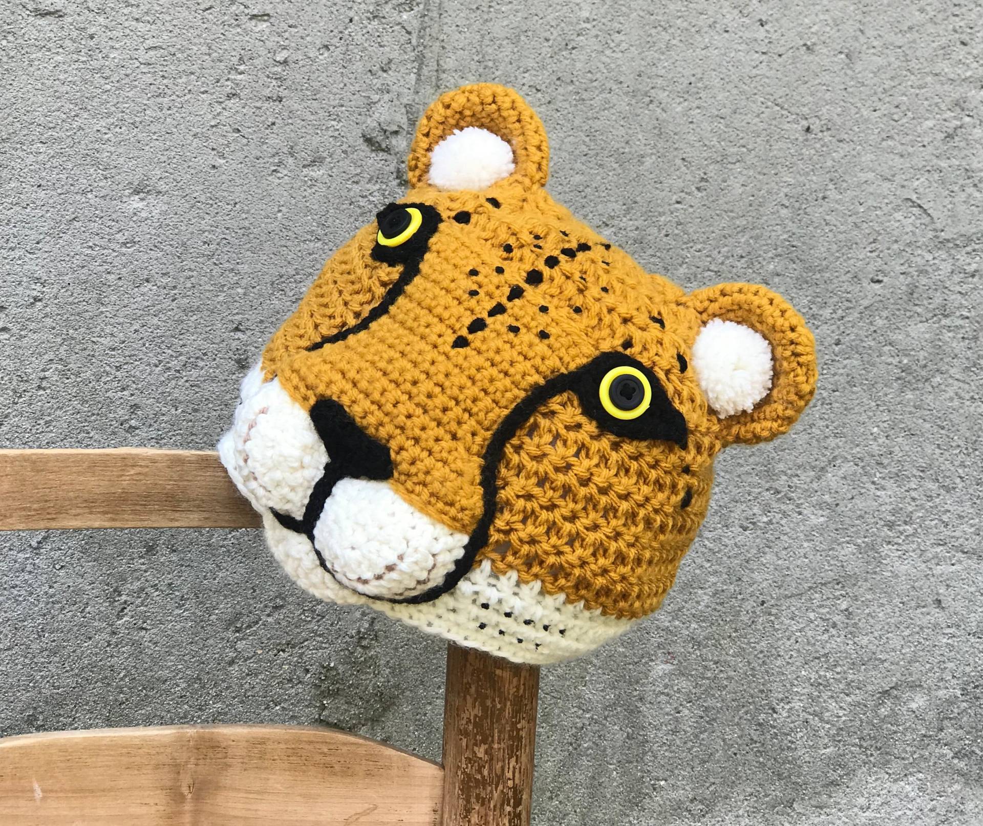 Gepard Hut, Raubkatze Häkeln, Beanie, Halloween Kostüm, Weihnachtsgeschenk, Männer, Frauen, Jungen, Mädchen, Kleidung, Accessoires von MaryOriginals