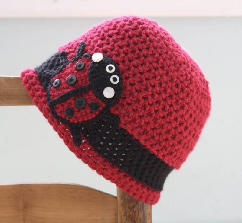 Marienkäfer Hut, Käfer Gehäkelte Mütze, Rote Wintermütze, Mädchen, Frauen, Urlaub Geschenk, Accessoires, Fotografie Requisite, Marienkäfer von MaryOriginals