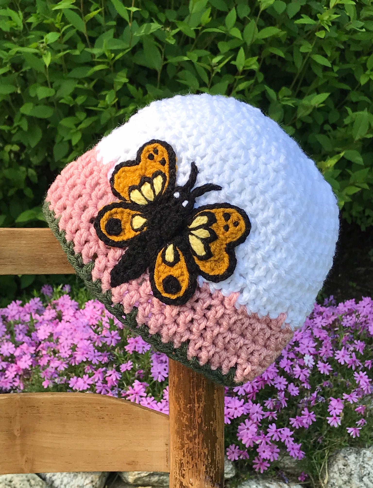 Schmetterling Mütze, Gehäkelt, Beanie, Mädchen, Frauen, Kleidung, Accessoires, Geschenk, Baby, Ostern, Weihnachten, Frühling, Monarch von MaryOriginals