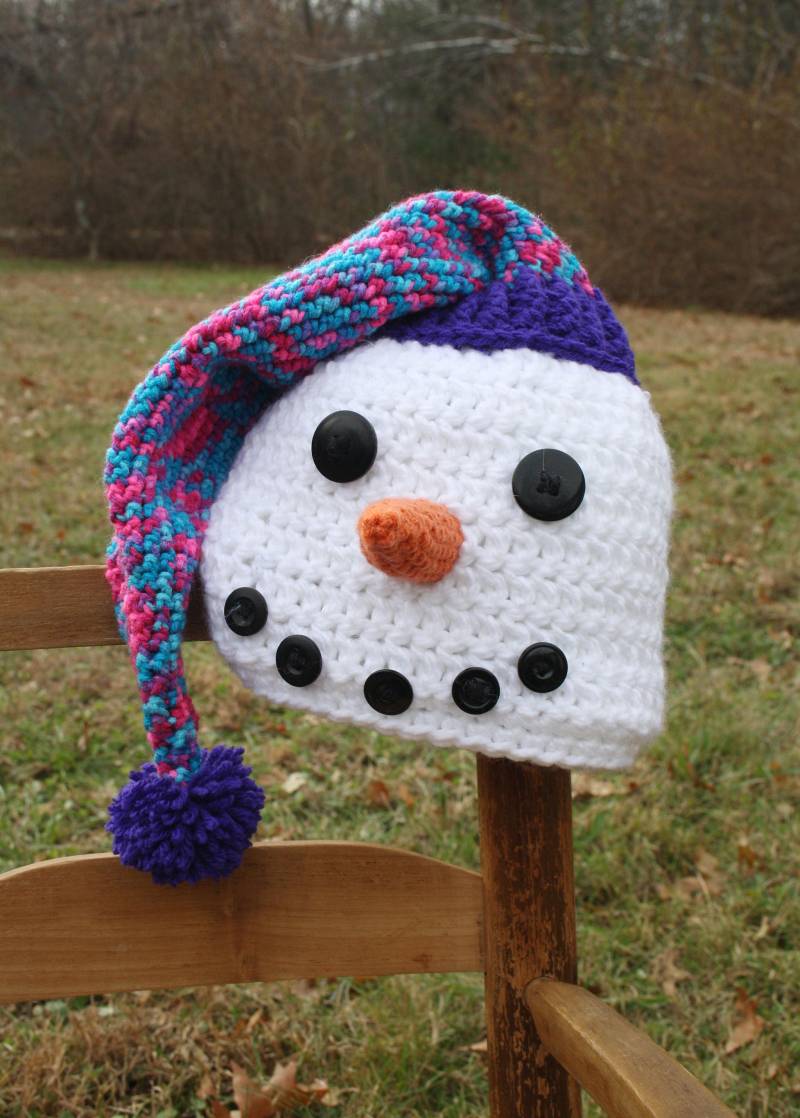 Schneemann Mütze, Gehäkelte Beanie, Schneemann, Urlaub, Geschenk, Männer, Frauen, Jungen, Mädchen, Baby, Weihnachten, Wintermütze, Accessoires von MaryOriginals