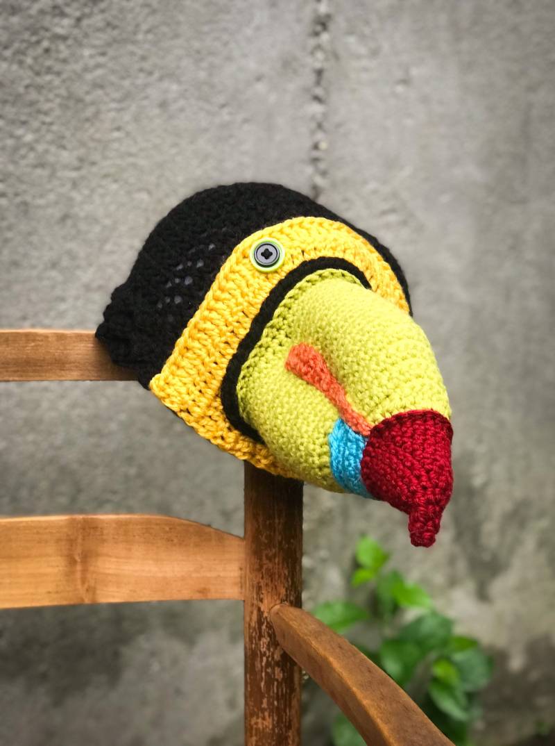 Tukanmütze, Beanie, Gehäkelt, Accessoires, Kleidung, Männer, Frauen, Jungen, Mädchen, Vogelmütze, Weihnachtsgeschenk, Halloweenkostüm, Kiel von MaryOriginals