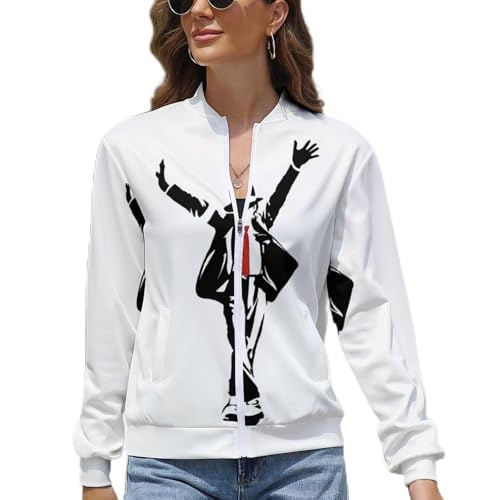 Mi%ch*a$el Jacken Damen Ja%c*k$son Baseballjacke Baseball Jacke Fashion Casual Winter Herbst Mode Sportjacke Sweatjacke für Frauen von MaryRWhiting