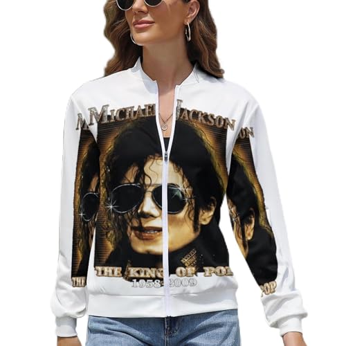 Mi%ch*a$el Jacken Damen Ja%c*k$son Baseballjacke Baseball Jacke Fashion Casual Winter Herbst Mode Sportjacke Sweatjacke für Frauen von MaryRWhiting